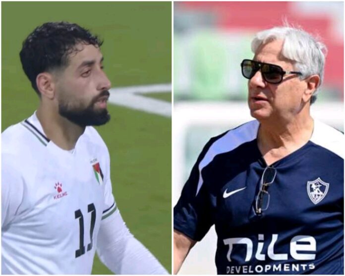 عبد الناصر محمد مدير الكرة بنادي الزمالك والمهاجم الدولي عدي الدباغ.