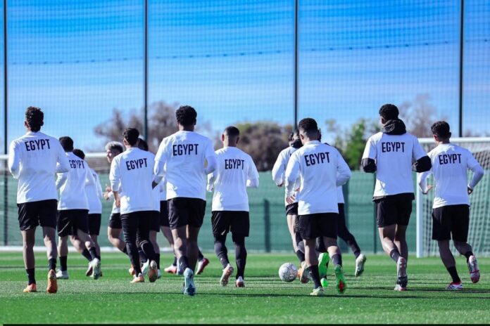 من تدريبات منتخب مصر قبل مواجهة السنغال في نصف نهائي كان 2025.