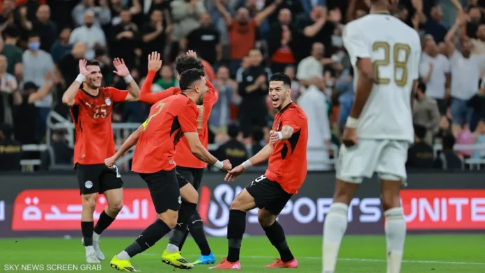 من فوز منتخب مصر على منتخب السعودية بنتيجة 4-0.