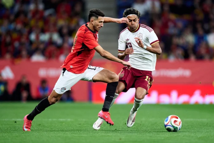 منتخب مصر يتعادل سلبيا مع اسبانيا ضمن استعدادات كأس العالم 2026.