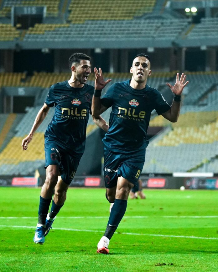 ناصر منسي سجل ثنائية في مرمي المصري اليوم.