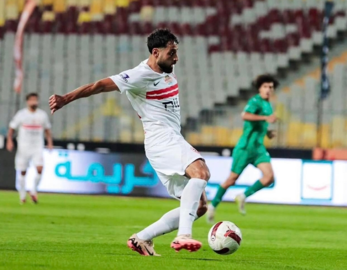 الدولي الفلسطيني عدي الدباغ لاعب نادي الزمالك.