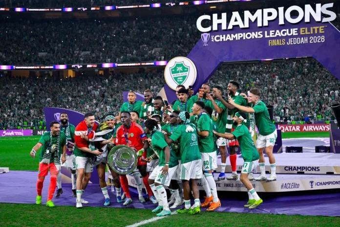 مراسم تتويج الأهلي السعودي بلقب دوري أبطال آسيا للنخبة.
