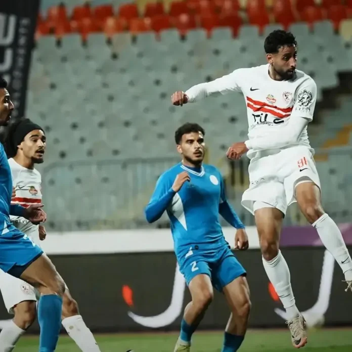عدي الدباغ يسجل هدف فوز الزمالك علي سموحة في الدوري المصري 2026.