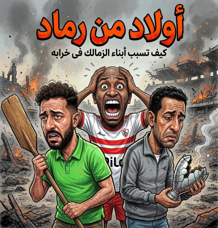 كاركاتير ساخر ينتقد أبناء نادي الزمالك.