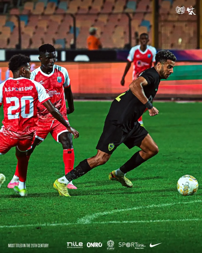 جانب من مباراة الزمالك والميناء الجيبوتي في دوري ابطال أفريقيا.