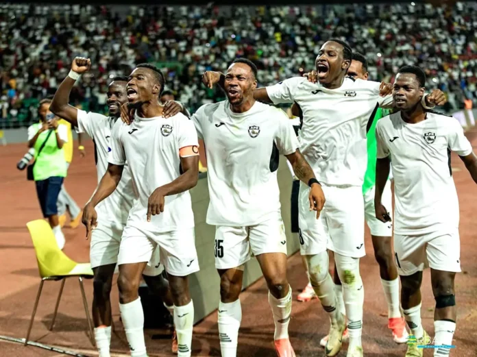 احتفال لاعبي الجيش الرواندي بعد التأهل إلي دور 32 من دوري أبطال أفريقيا 2026-2027.
